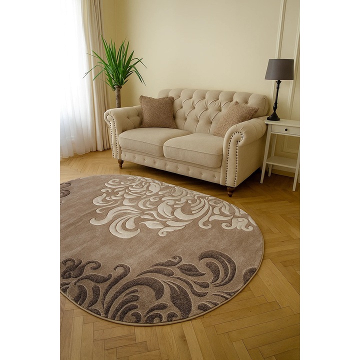 Covor Modern, Home Vista, Mira 24031, Oval, Maro, 160x230 cm