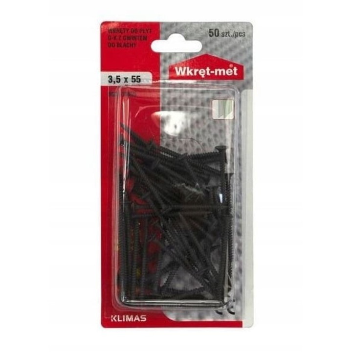 Suruburi fosfatate pentru placi G-K, Wkret-Met, 3.5x55mm, set 50 buc, rezistenta la coroziune