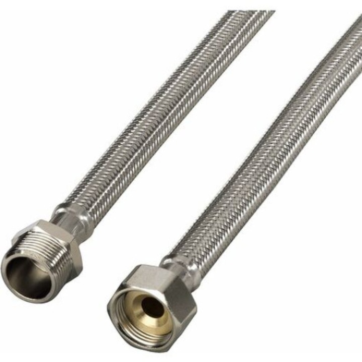 Extensie furtun alimentare, QttvbTna, 1m, argintiu