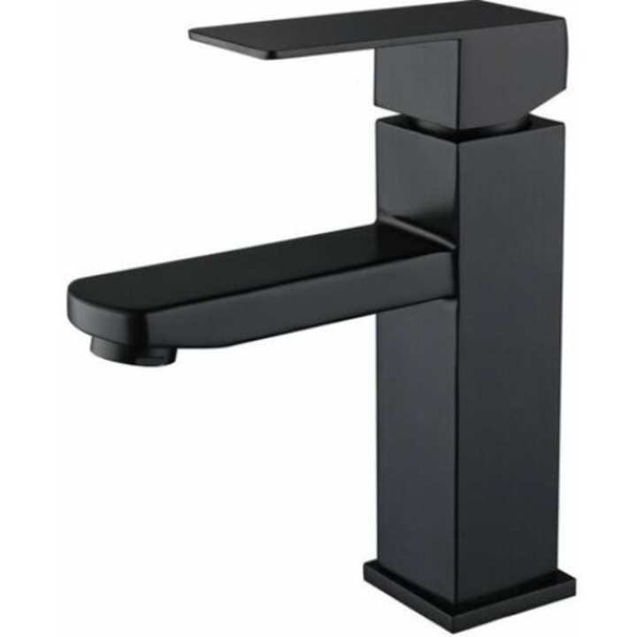 Baterie chiuveta baie QttvbTna, monocomanda, inox, negru, economisire apa