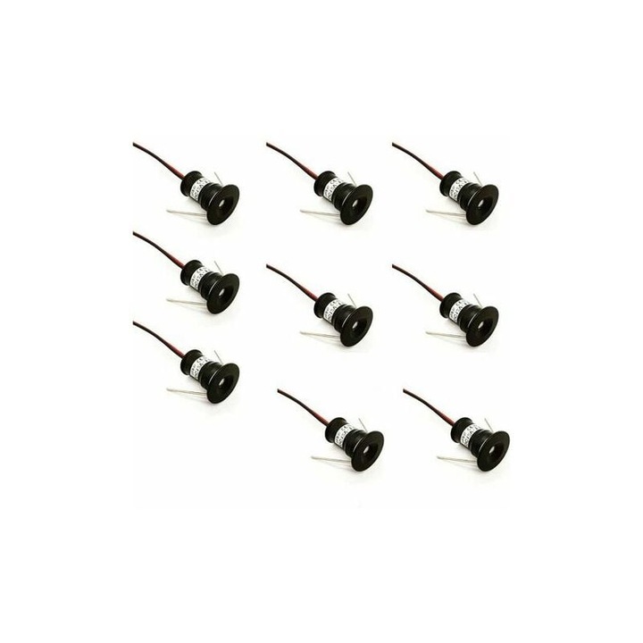 Комплект 9 LED прожектора за вграждане, QttvbTna, 1W, IP65, O20x25mm