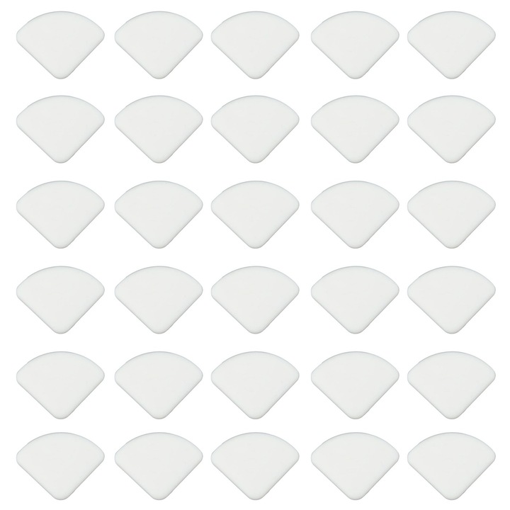 30db Bútor sarokvédő készlet, QttvbTna, szilikon, fehér, 3x3x0,9cm