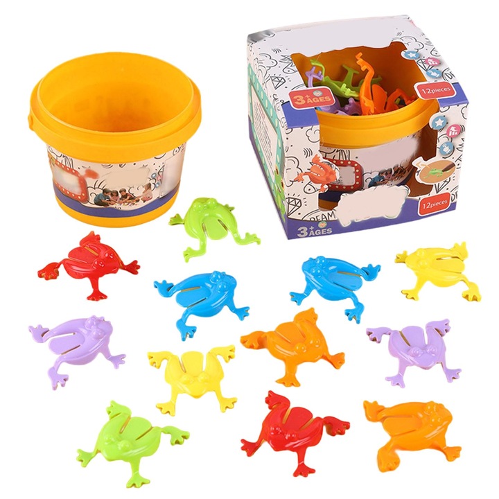 Ugró béka játék, QttvbTna, 12 darabos szett, többszínű