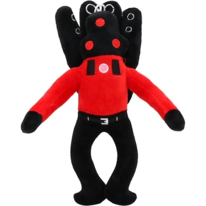Играчка, QttvbTna, Skibidi, плюшена, памук, червено/черно