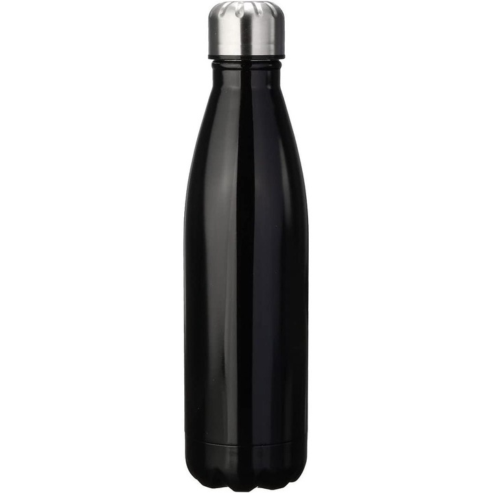 QttvbTna termosz palack, rozsdamentes acél, fekete, 26.5x7cm, 500ml