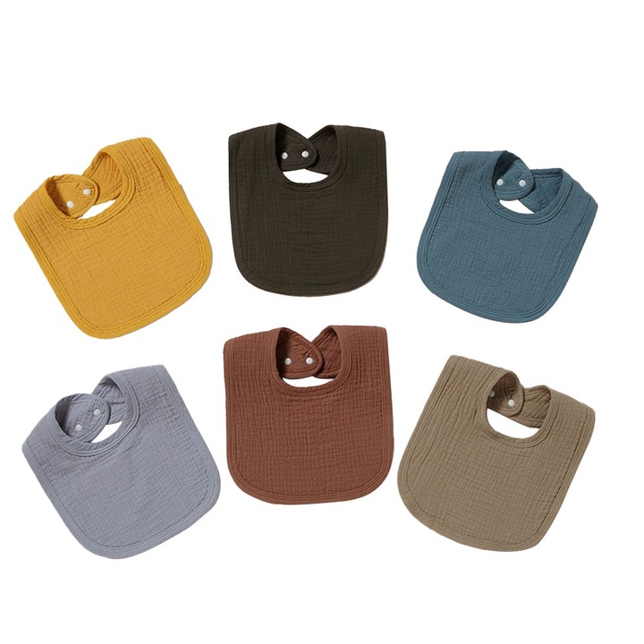 6 db-os baba előke szett, QttvbTna, Pamut, tarka, 31x21cm