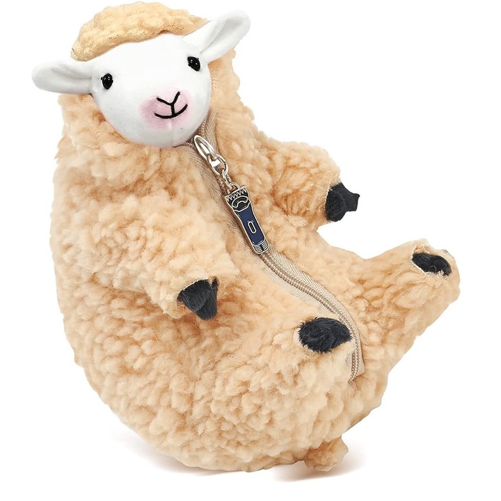 Играчка, QttvbTna, овца, бежово-бяла