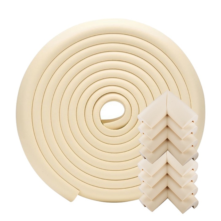 Ъглова защита, QttvbTna, Пластмаса, 3,5 см, Бежов