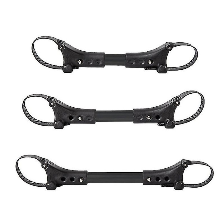 Set 3 conectori universali pentru carucior dublu, Tovbmup, Otel, 20 / 23 / 26 cm, Negru
