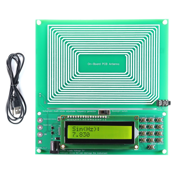 Generator Schumann 7, 8 Hz - Frecventa Pamantului, contra insomniei si a radiatiilor electromagnetice, verde inchis