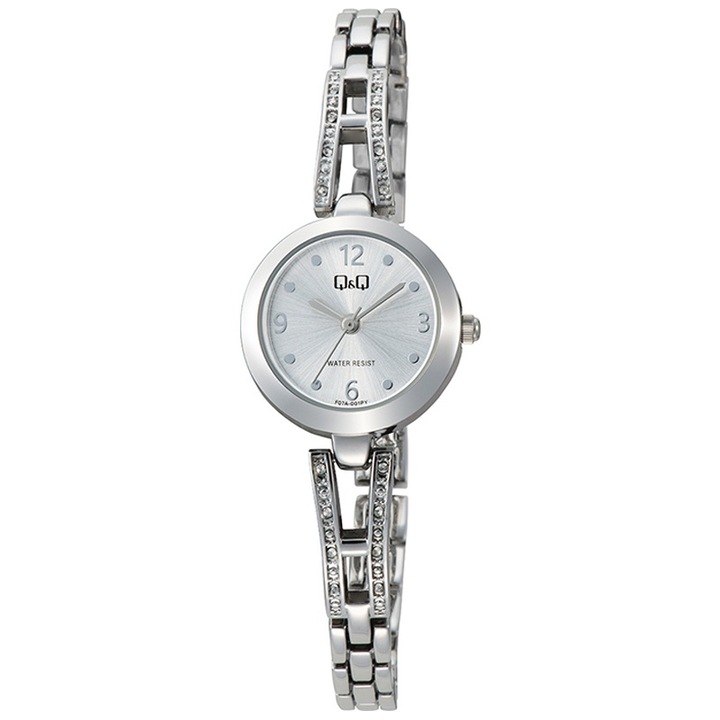 Дамски часовник Q&Q F07A-001PY, сребрист