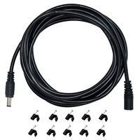 Cablu de alimentare, SINBINTA, Extensie 10m, Mama - Tata, 24V, 3A, Rezistent la temperaturi Inalte, Reutilizabile, Pentru camere de supraveghere, Banda led si produse electronice, Cu catarame cu filet fix, PVC/Cupru, Negru