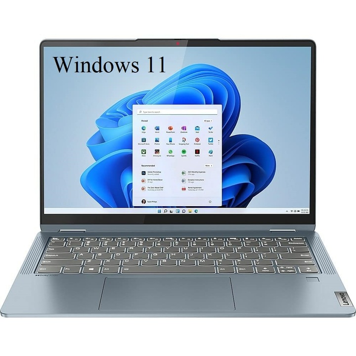 Laptop 2 in 1 Lenovo IdeaPad Flex 5 14IRU8, 14" WUXGA 1920x1200 IPS Touch Screen 300nits, Intel Core i5-1335U 10-core, 8 GB DDR4, 256 GB SSD m2 PCIe, Intel iris Xe Graphics, Windows 11 Home, 1.50 kg Stone Blue