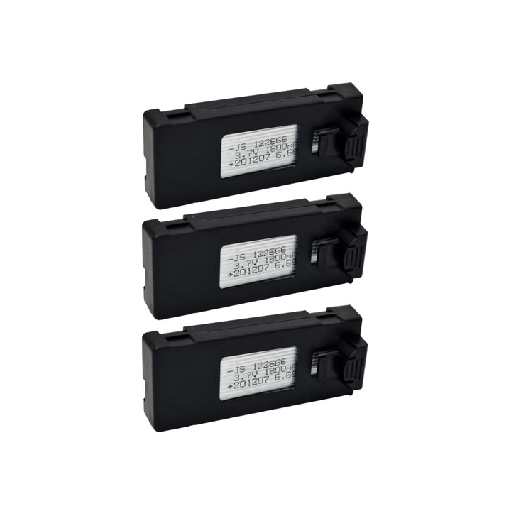 Три батерии за дрон 1Tech, Модел Е88, 3.7V-1800 mAh, За E88, E88PRO, Ls-E525, E525 PRO, Черен