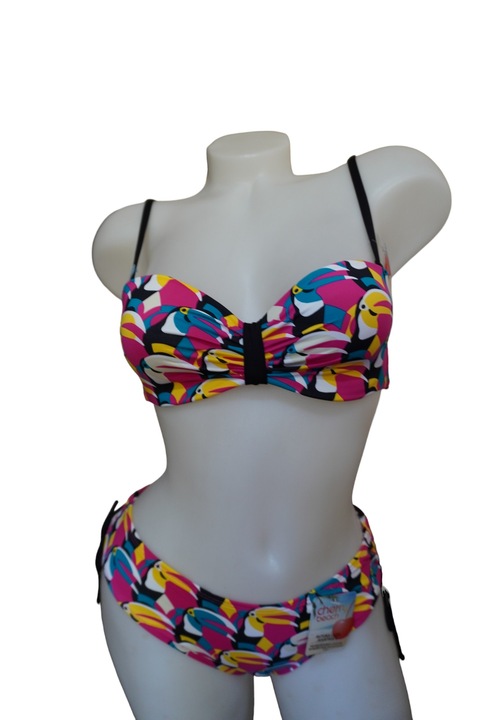 Costum de baie, Cherry beach, Poliamida, Multicolor, 85B, 40 EU