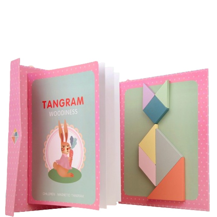 Joc educativ, puzzle tangram, dezvolta abilitati motorii, multicolor, pentru copii