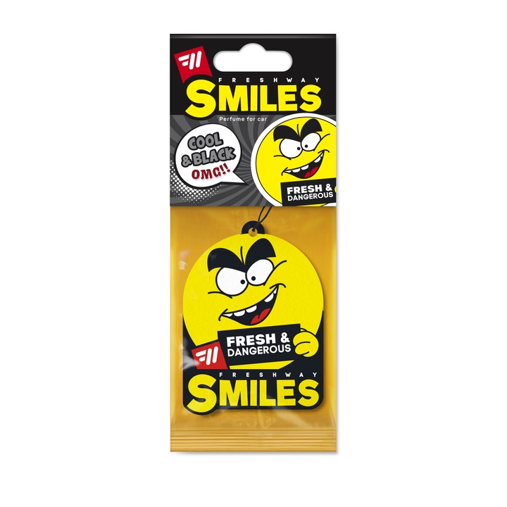 Odorizant auto FRESH WAY Smiles, Cool & Black