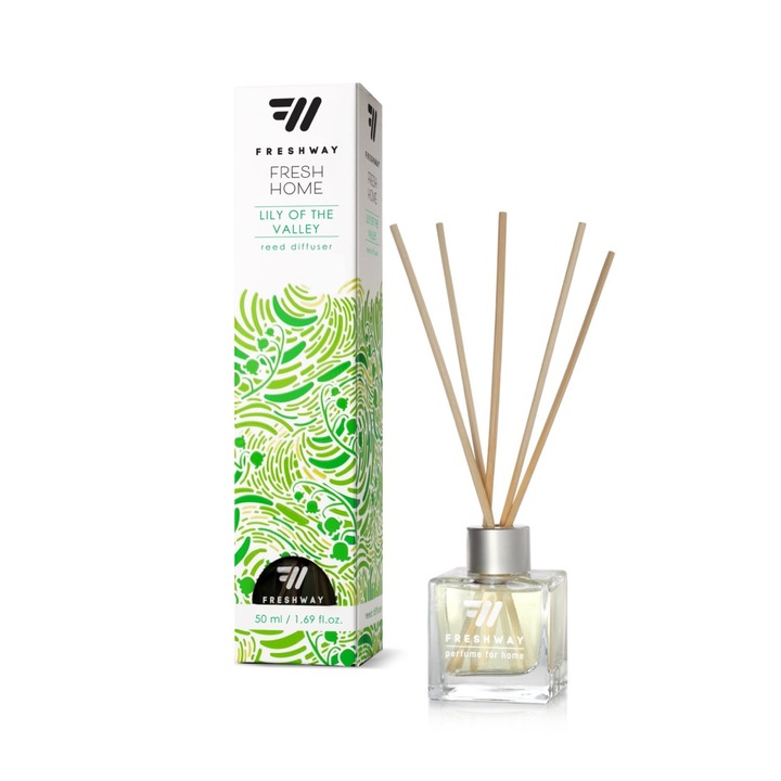 Odorizant cu betisoare FRESH WAY Home Parfum, 50 ml, Lacramioare