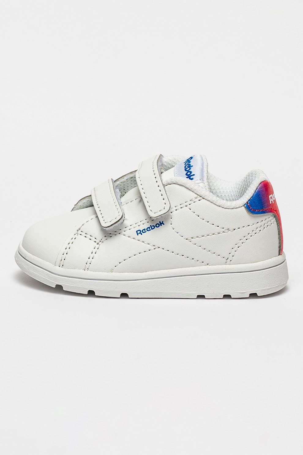 Reebok, Pantofi sport de piele ecologica Royal Complete, Alb, Albastru royal, 20 EU