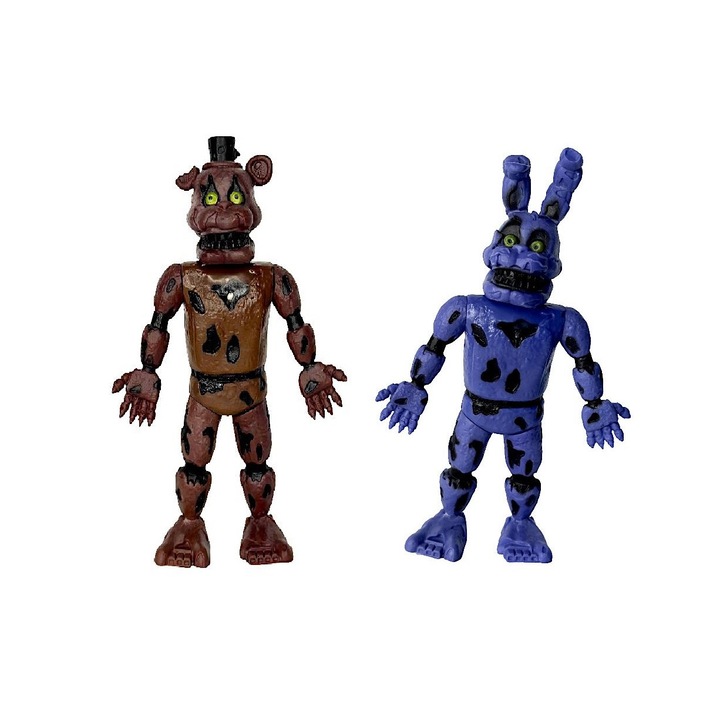 Set 2 Figurina FNAF (Five Nights at Freddy's), 14 cm, Bonnie, freddy, HAPPY JOKER®