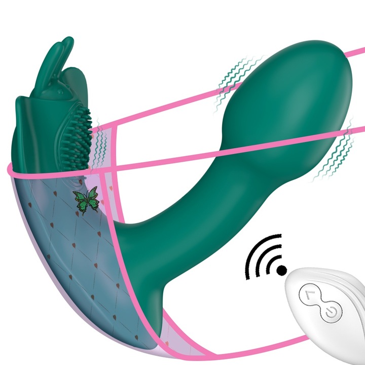 Вибриращи бикини FairyKiss, клитор стимулатор, зелени, един размер