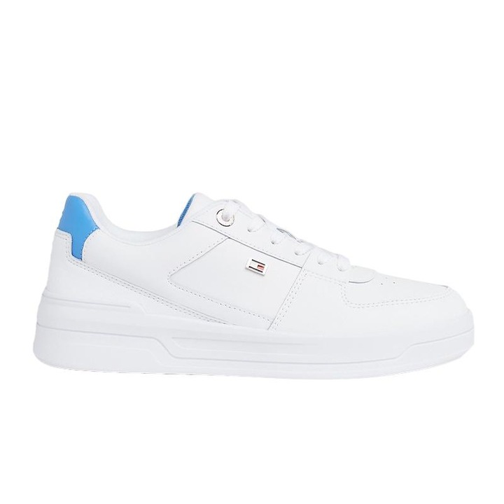 Tommy Hilfiger Flag Basket дамски маратонки, кожа, бели, Бял