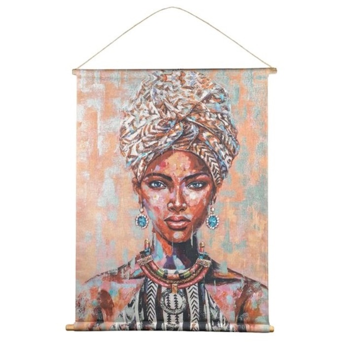 Tablou decorativ Spirit Exotic, cu carater vintage dar exotic, Multicolor, 76x97 cm