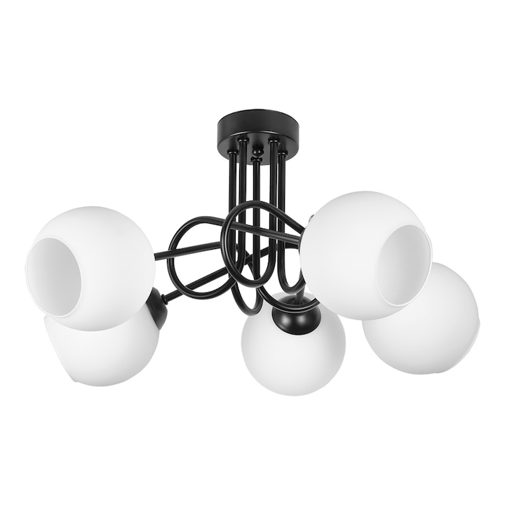 Полилей Lightstyle Алекс, 5xE27, Черен/Бял