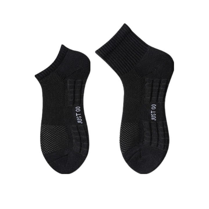 Sosete sport barbatesti PremierPeds, Talpa de ciorap ingrosata, set 2 perechi,38-46, scurt-negru/mediu-negru