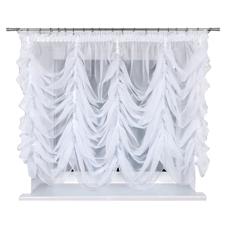 Perdea gata Atlanta, Strefa Firan, 500x(120-180) cm, Alb
