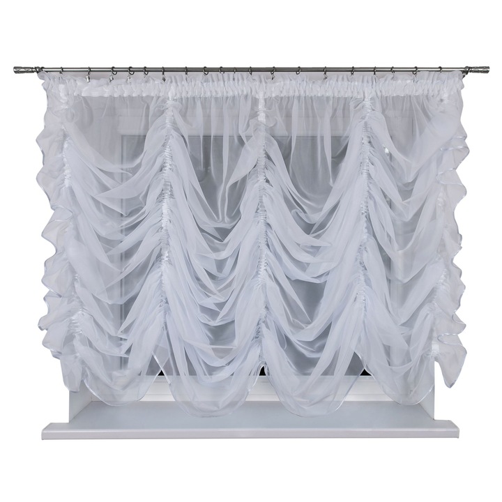 Perdea gata Atlanta, Strefa Firan, 400x(120-180) cm, Alb