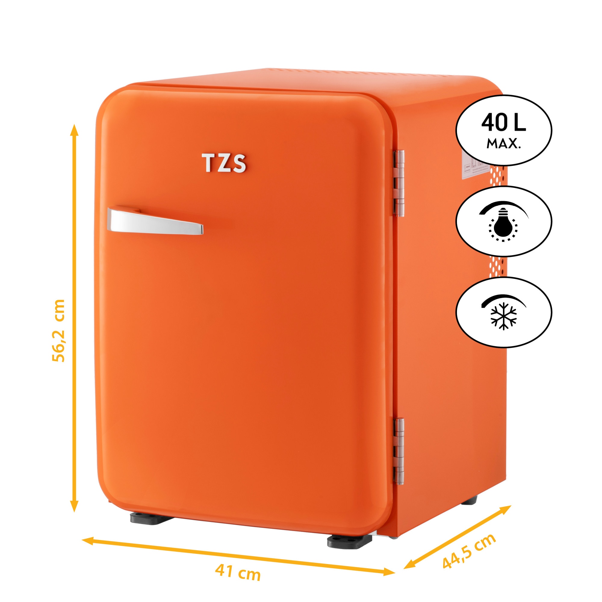 Retro mini frigider TZS First Austria 40L orange – minibar