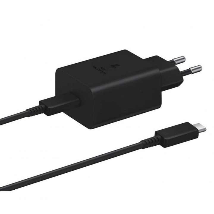 Комплект кабел и мрежово зарядно устройство Planet Tech, 45W, За Samsung, Super fast charging, Original, Кабел 1.80 метра, 5A, Черно