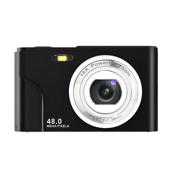 Kompakt kamera, 48 megapixel, zoom objektív, fekete, HD képernyő