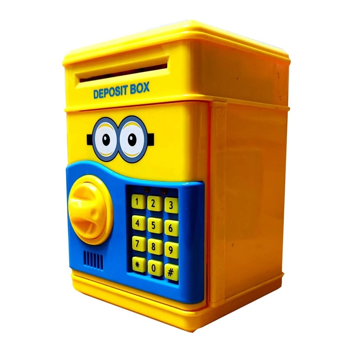 Pusculita interactiva pentru copii, Model Minion, Functie ATM cod pin si seif