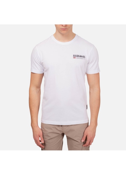 Napapijri S-KASBA NP0A4HQQ-002 fehér pamut férfi póló, Fehér