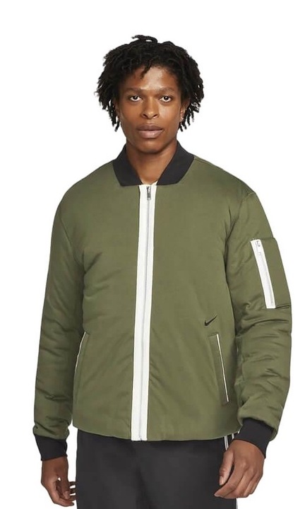 Бомбър яке Nike Sportswear Style Essentials, полиестер/найлон, каки, L