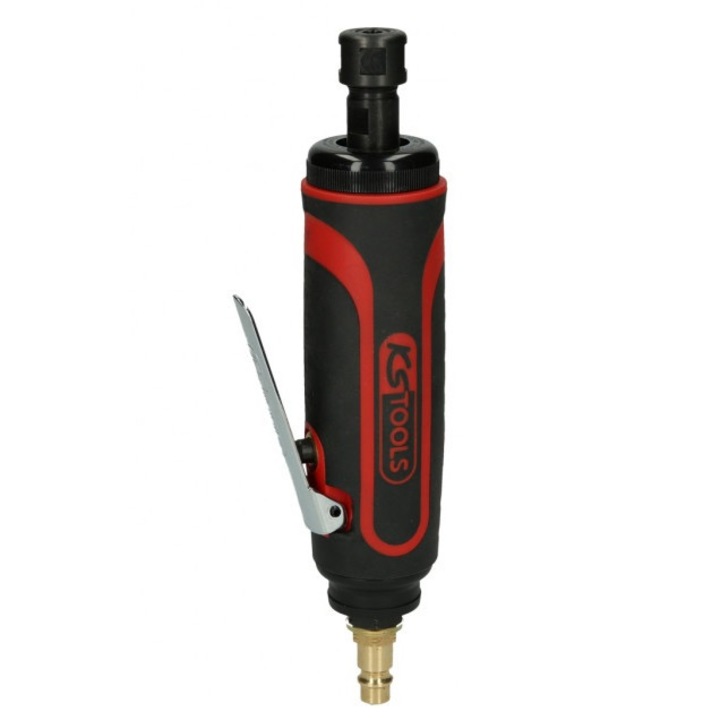 Pneumatikus egyenes csiszoló, tengelyes, KS TOOLS, fordulatszám 23000 ford/perc, 370 W, levegőcsatlakozó 1/4 hüvelyk, üzemi nyomás 6.3 bar, hossz 188 mm