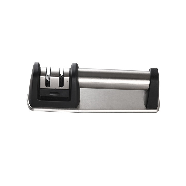 Ascutitoare cutite profesionala, 2 etape, ceramica si otel inoxidabil, argintiu