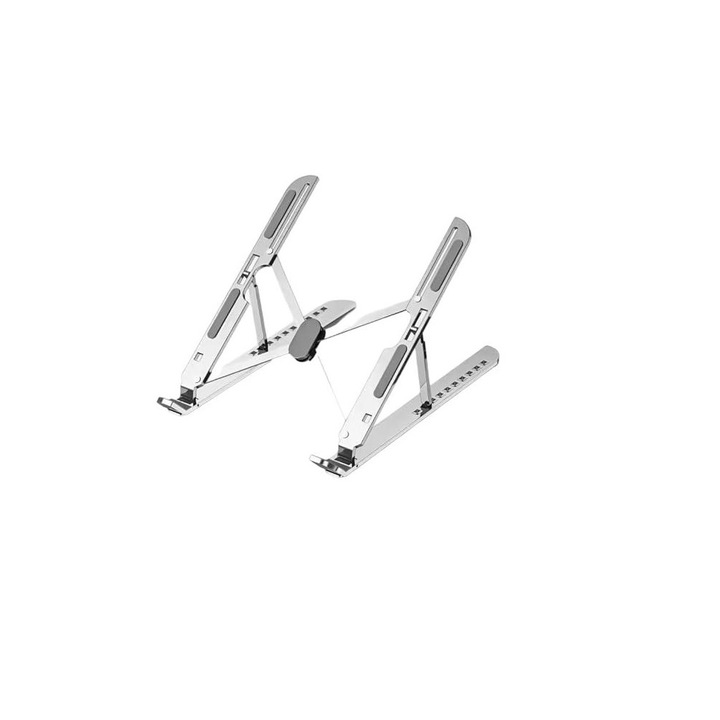 Stand pentru laptop, Aliaj de aluminiu, argintiu, 17 inch