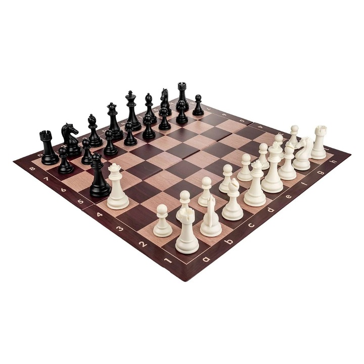 Tabla sah din PVC Imitatie lemn +Piese de sah din plastic no. 6 Club Pro