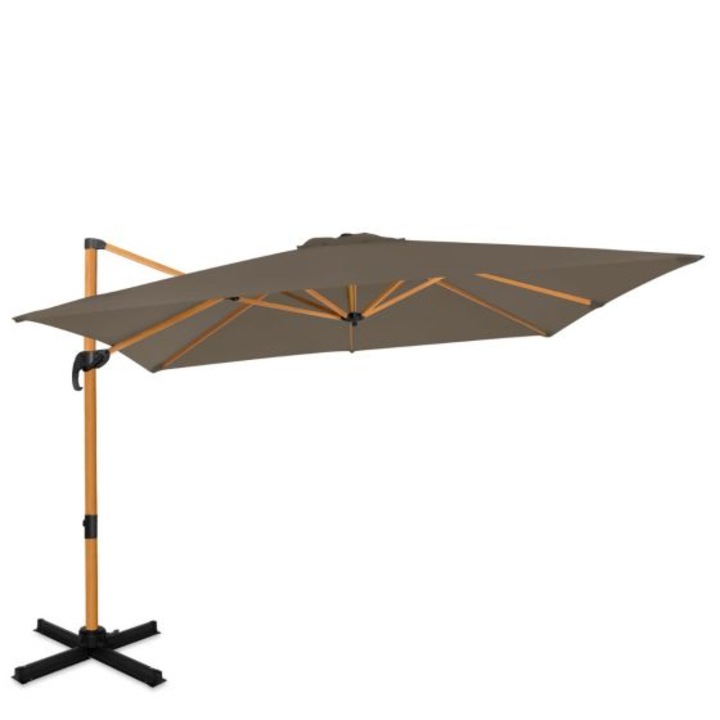 Чадър за слънце в конзола, VONROC, GP506XX_TAUPE_WOOD, 300x300cm, кестеняв цвят