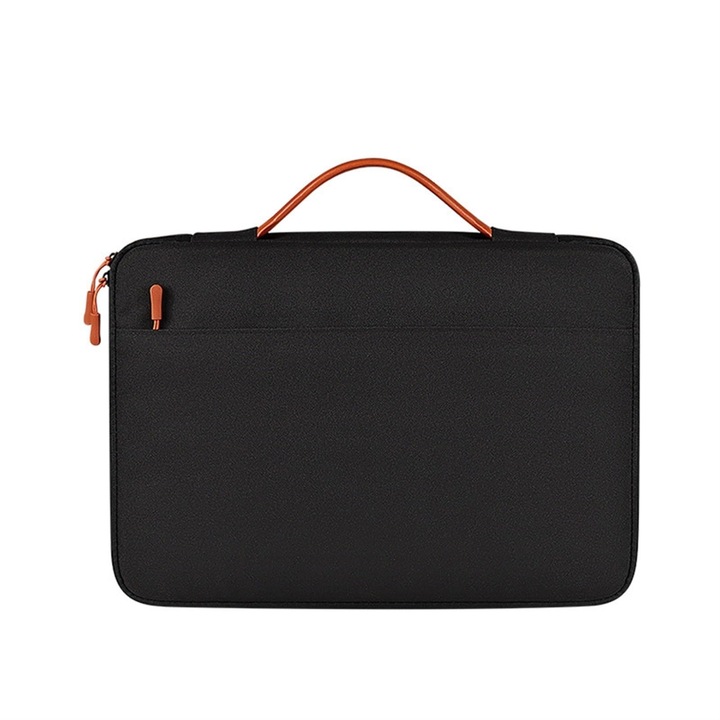 Geanta laptop JESWO, impermeabila, protectie cu perna de aer, negru, 38.5x28x3cm