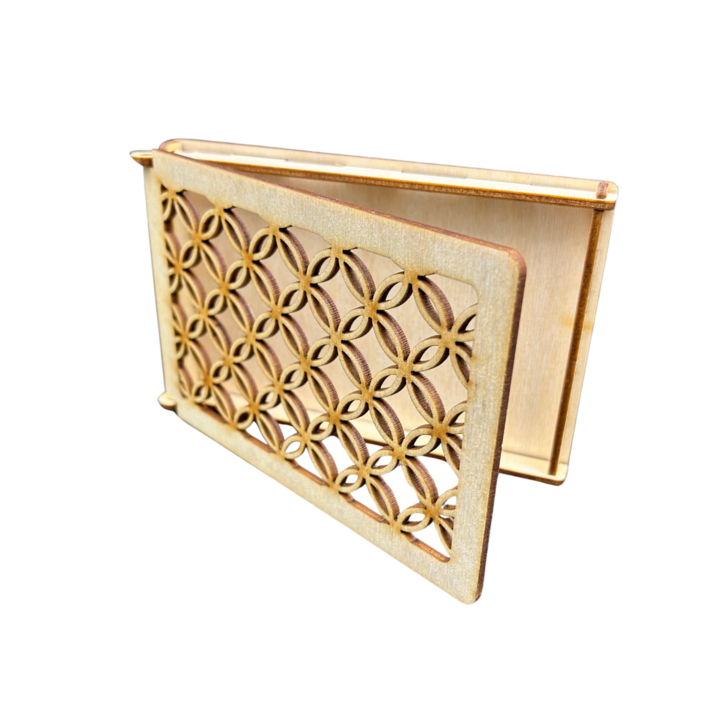 Cutie din lemn ajourata, Motive Colorate, din placaj, cu capac, Decoupage, 15x10cm