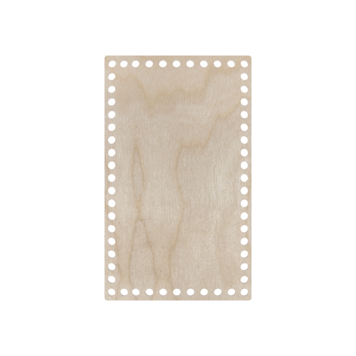 Baza din lemn pentru fundul cosului, Motive Colorate, Dreptunghi, 25x15cm, Decoupage