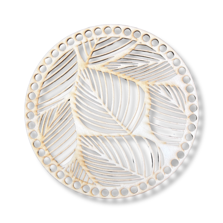 Baza din lemn pentru fundul cosului, Motive Colorate, Cerc din Placaj, Ajour, 20cm