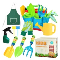 Set joaca gradinarit pentru copii, 10 buc, pentru copii 3+ ani, sort, manusi, stropitoare, unelte si geanta, Multicolor