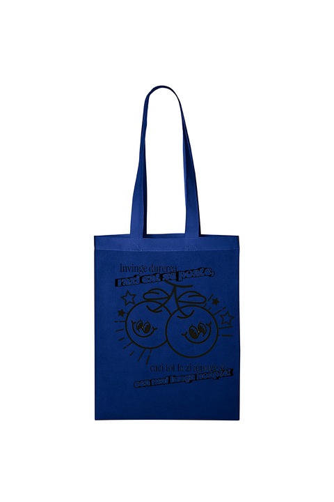 Bevásárlótáska, Férfiak, 5. üzenet, Győzd le a fájdalmat, 37 x 28 cm, fogantyú 70 cm, kék