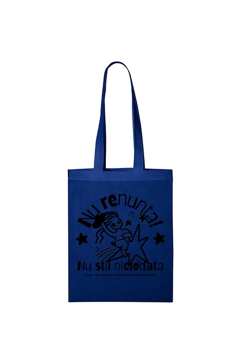 Bevásárlótáska, Férfiak, 9. üzenet, Ne add fel, 37 x 28 cm, fogantyú 70 cm, kék