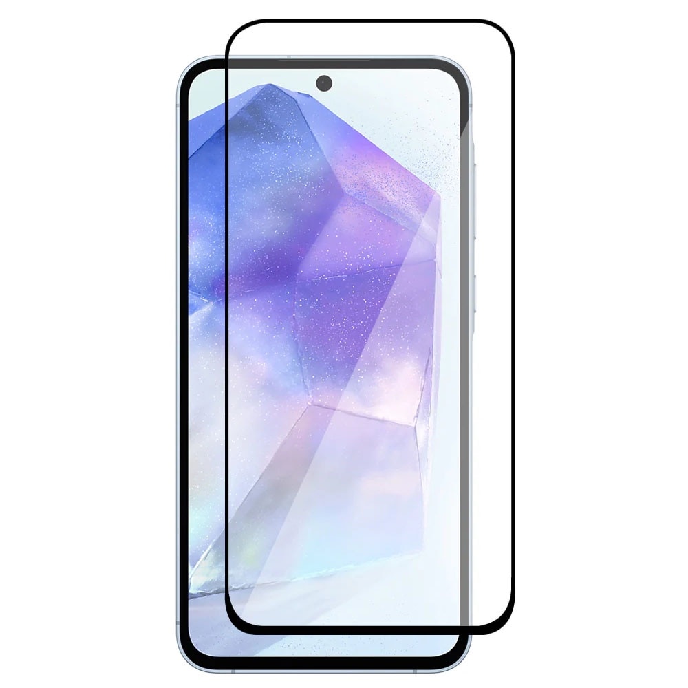 Folie protectie, compatibila cu Samsung Galaxy A55 5G, Sticla securizata, Acoperire completa, Duritate 9H, Pelicula adeziv Full Surface, Anti-dust, Case Friendly, Montare usoara, Transparenta